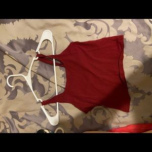 Small maroon crop top